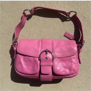 Vintage Coach Pink Leather Shoulder Bag
